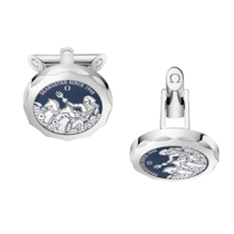 OMEGA Aqua Cufflinks, sapphire crystal plates, stainless steel - C607ST0000405