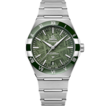 Green dial watch on Steel case with Steel bracelet - Constellation 41 mm, steel on steel - 13130412199002