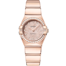 Silver dial watch on Sedna™ gold case with Sedna™ gold bracelet - Constellation 25 mm, Sedna™ gold on Sedna™ gold - 13155256052001