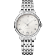 Silver dial watch on Steel case with Steel bracelet - De Ville Prestige 34 mm, steel on steel - 43415342052001