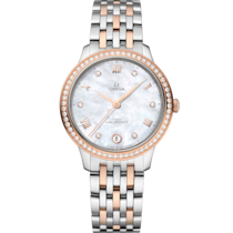 White dial watch on Steel - Sedna™ gold case with Steel - Sedna™ gold bracelet - De Ville Prestige 34 mm, steel - Sedna™ gold on steel - Sedna™ gold - 43425342055001