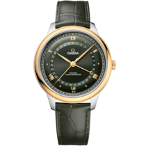 De Ville Prestige 42 mm, steel - yellow gold on alligator - 43423422210001