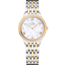 Uhr mit Weiß Zifferblatt auf Stahl - Gelbgold Gehäuse mit Stahl- und Gelbgoldband bracelet - De Ville Prestige 27,5 mm, Stahl - Gelbgold mit Stahl- und Gelbgoldband - 43425286055001