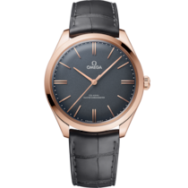 De Ville Trésor 40 mm, Sedna™ gold on leather strap - 43553402106001