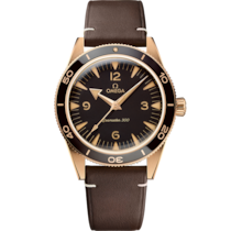 Seamaster 300 41 mm, Bronze gold on leather strap - 23492412110001
