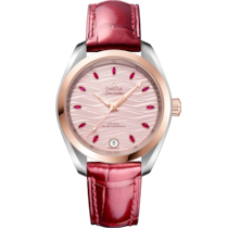 Seamaster Aqua Terra 150 M 34 mm, Stahl - Sedna™-Gold mit Lederarmband - 22023342060001
