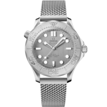 Grey dial watch on Steel case with Steel bracelet - Seamaster Diver 300M 42 mm, steel on steel - 21030422006002