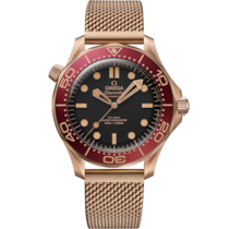 Black dial watch on Bronze gold case with Bronze gold bracelet - Seamaster Diver 300M 42 mm, Bronze gold on Bronze gold - 21090422001003