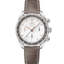 Speedmaster 38 38 mm, acier sur bracelet en cuir - 32438385002001