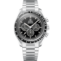 Black dial watch on Platinum case with Platinum bracelet - Speedmaster Calibre 321 42 mm, platinum on platinum - 31190423099002