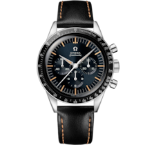 Blue - Grey dial watch on Steel case with Leather strap - Speedmaster First Omega in Space 39.7 mm, steel on leather strap - 31032405006001