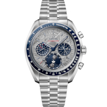 Grey dial watch on Steel case with Steel bracelet - Speedmaster Moonphase 43 mm, steel on steel - 30430435206001