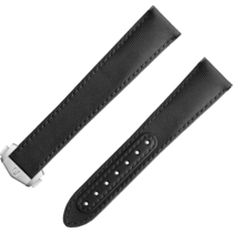Two-piece strap - Speedmaster Moonwatch black fabric strap with foldover clasp - 032CWZ014117W